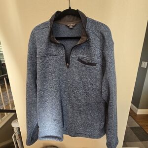 Eddie Bauer Men's Heathered Blue Zip-Up Sweater